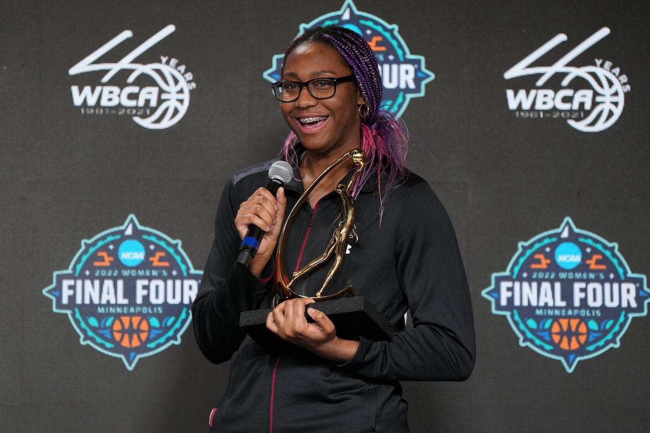 Aliyah Boston accepts WBCA Player of the Year