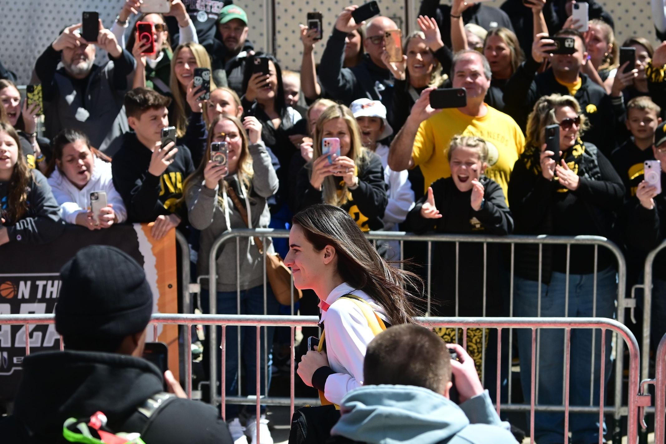 Caitlin Clark arrives at Rocket Mortgage FieldHouse