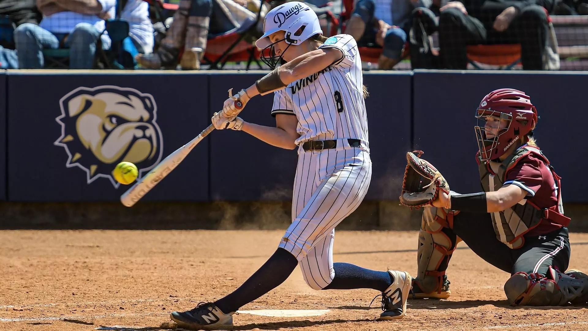 Savanna Brooks of Wingate hits another home run.
